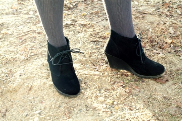 black booties grey tights